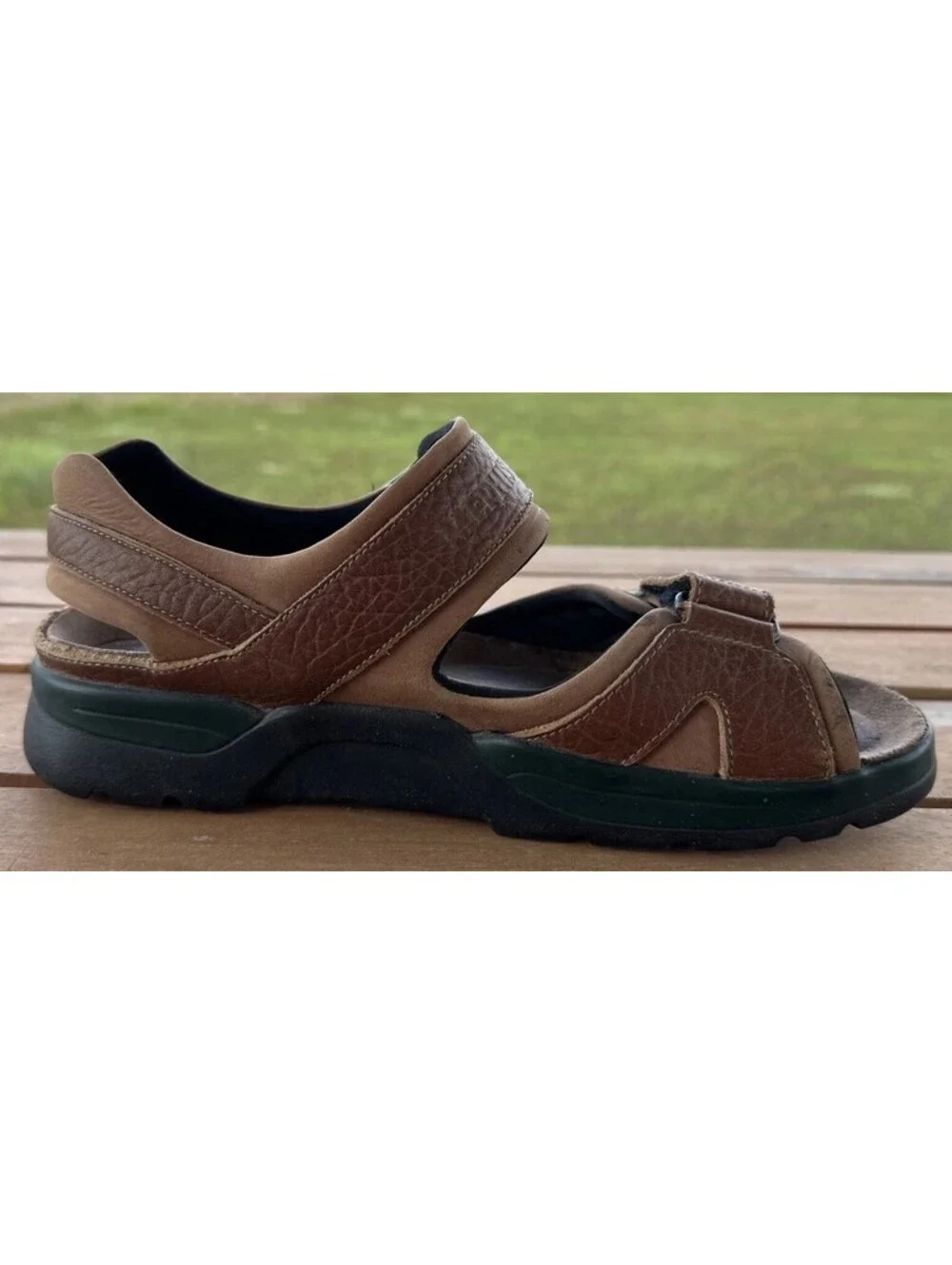 Mephisto Shark Fit Brown Leather Strap Shock Absorber Sandals EUR 41